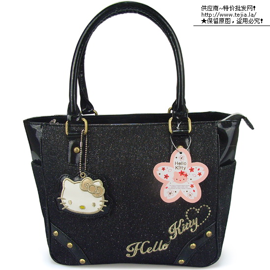 hello kitty单肩包/凯蒂猫手提包/212闪黑绣花 新款箱包 钱包